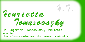 henrietta tomasovszky business card